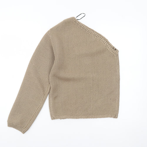 Marks and Spencer Women’s Beige XS V-Neck Chunky Knit Pullover Jumper
