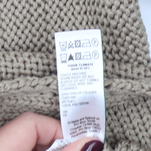 Marks and Spencer Women’s Beige XS V-Neck Chunky Knit Pullover Jumper