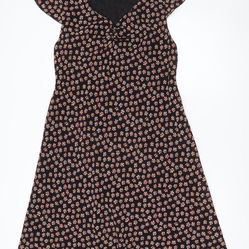 Phase Eight Women’s Black Floral A-Line Dress Size 16