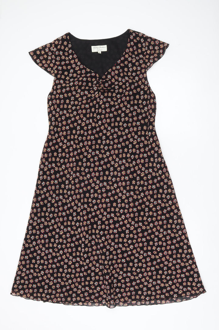 Phase Eight Women’s Black Floral A-Line Dress Size 16