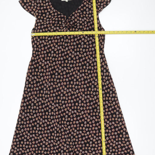 Phase Eight Women’s Black Floral A-Line Dress Size 16