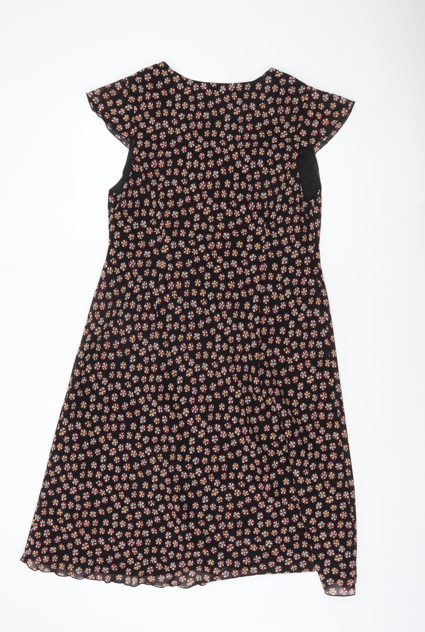 Phase Eight Women’s Black Floral A-Line Dress Size 16