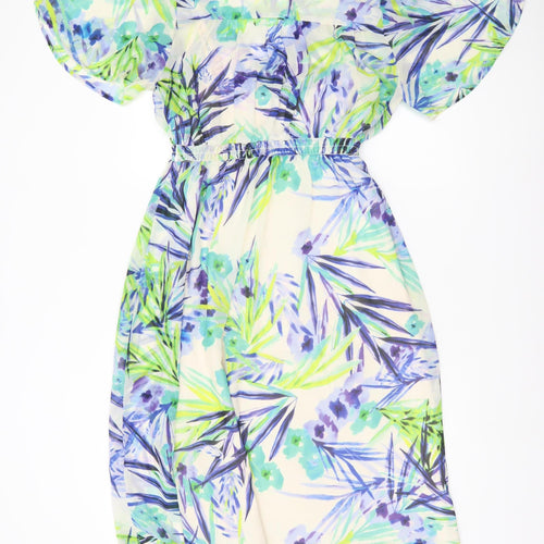 Butterfly by Matthew Williamson Women’s Multicoloured Floral Chiffon A-Line Dress Size 10