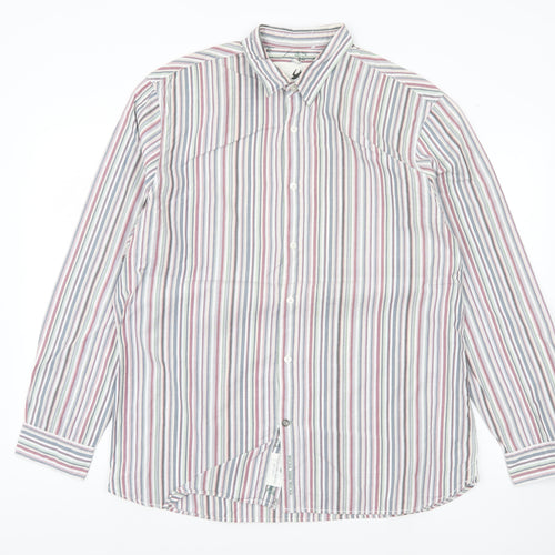 Rocha John Rocha Men's Multicoloured Striped Cotton Shirt L