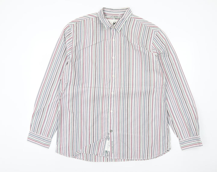 Rocha John Rocha Men's Multicoloured Striped Cotton Shirt L