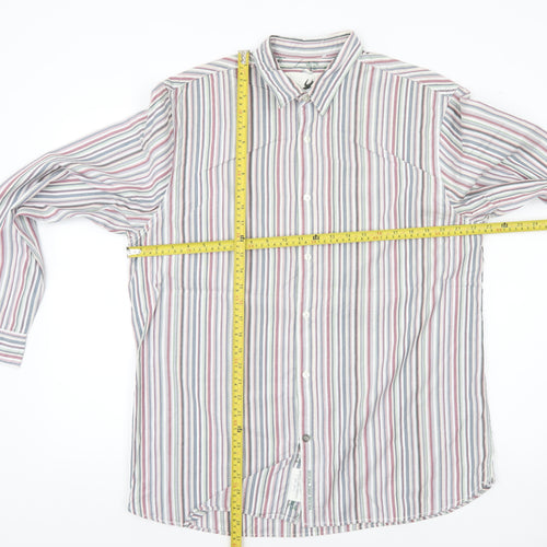 Rocha John Rocha Men's Multicoloured Striped Cotton Shirt L