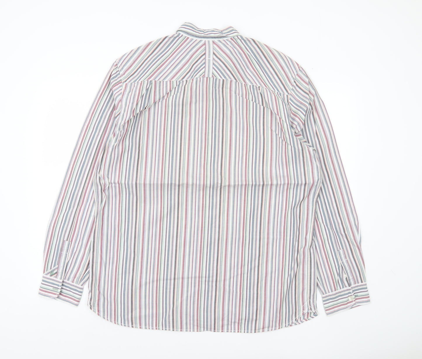 Rocha John Rocha Men's Multicoloured Striped Cotton Shirt L