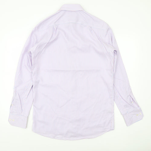 Marks and Spencer Men's Multicoloured 14.5 Regular Fit Striped Button-Up Shirt