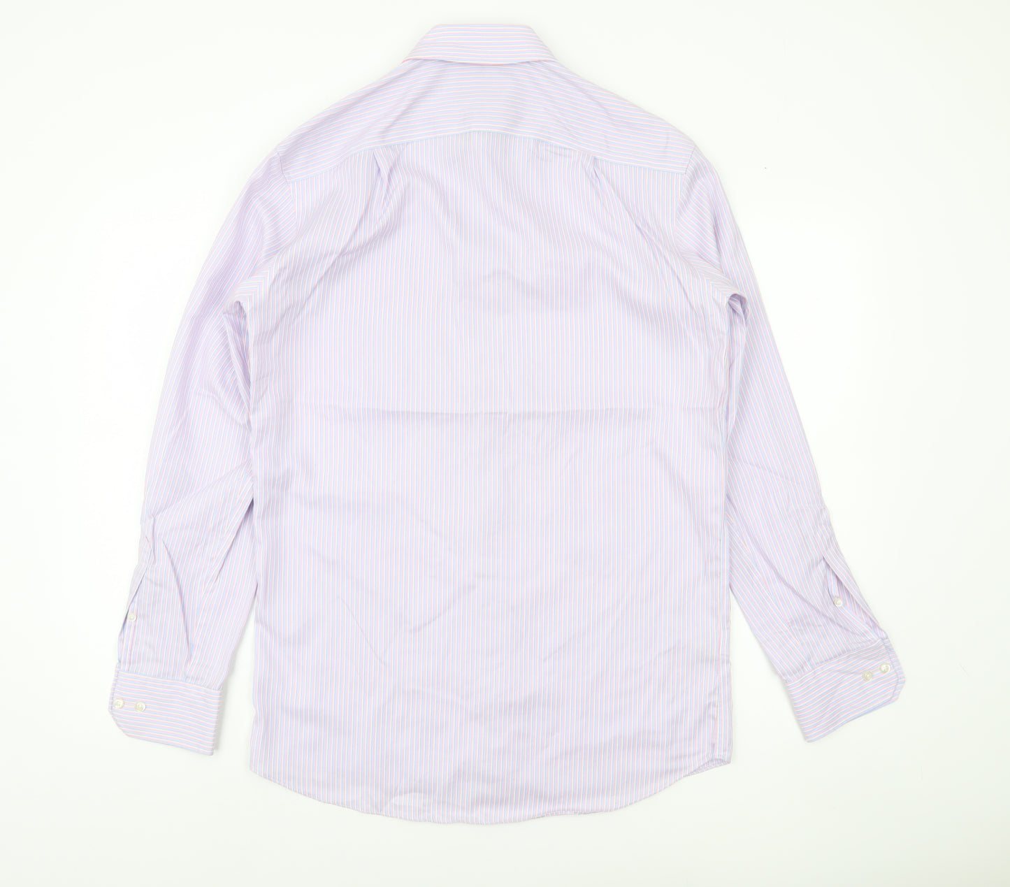 Marks and Spencer Men's Multicoloured 14.5 Regular Fit Striped Button-Up Shirt