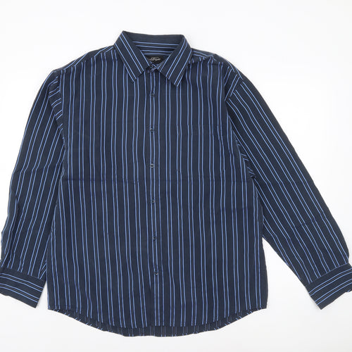 Taylor & Wright Men’s Blue Striped Button-Up Shirt Size M 38-40in