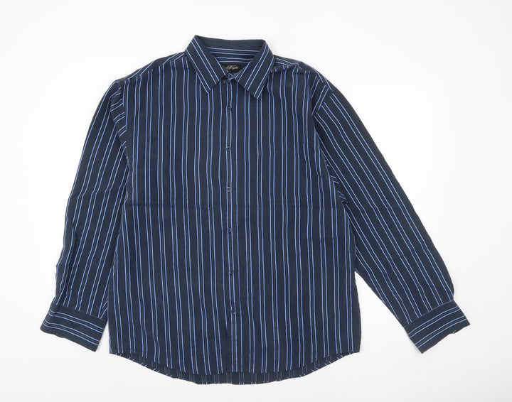 Taylor & Wright Men’s Blue Striped Button-Up Shirt Size M 38-40in
