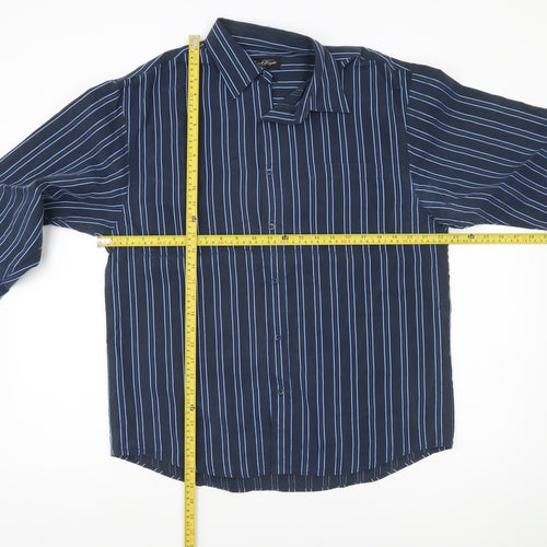 Taylor & Wright Men’s Blue Striped Button-Up Shirt Size M 38-40in
