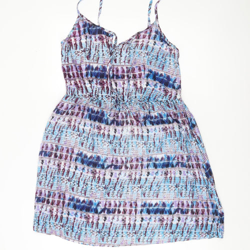 Kasa Women’s Multicoloured Size 12 Viscose Slip Dress Summer Boho