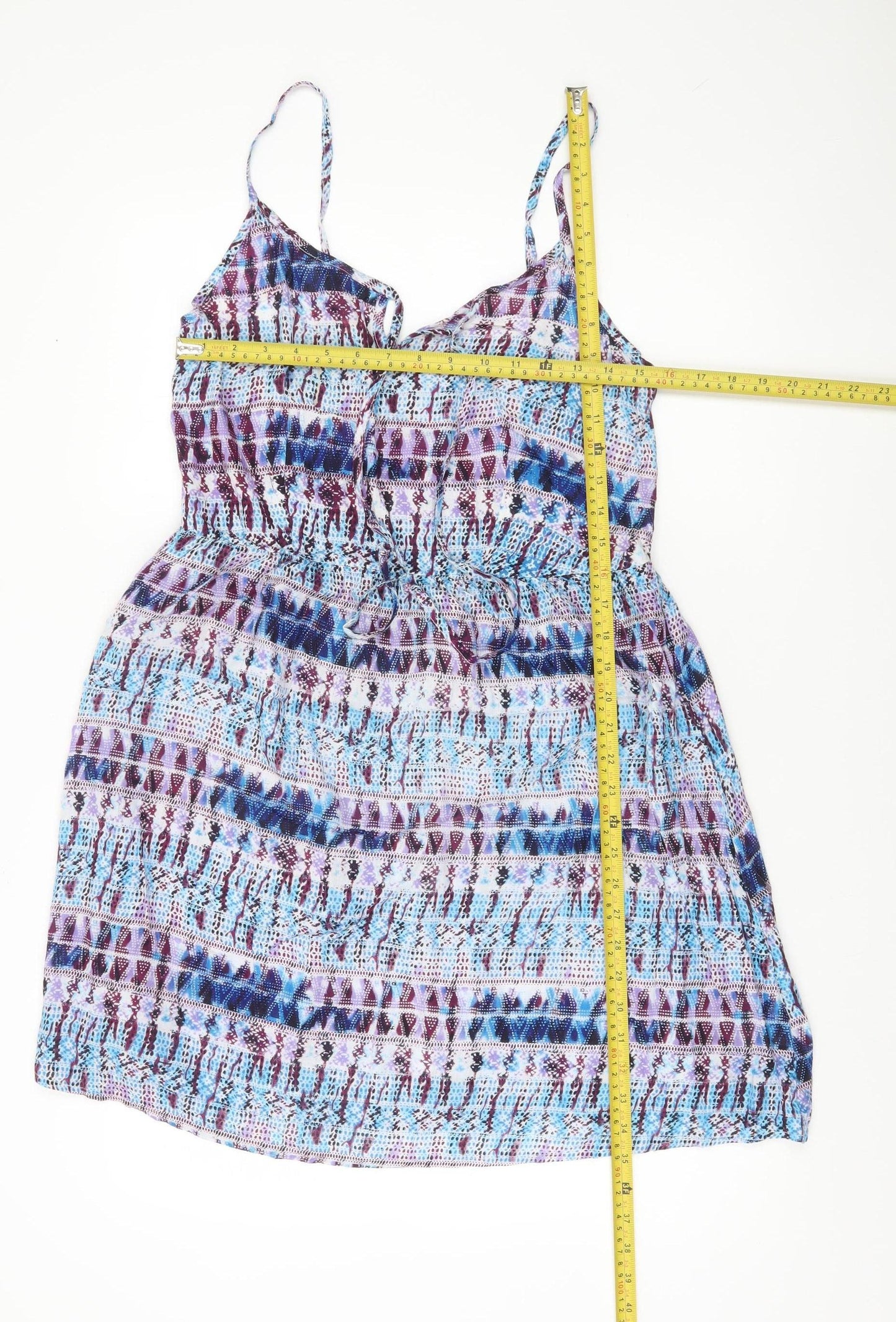 Kasa Women’s Multicoloured Size 12 Viscose Slip Dress Summer Boho