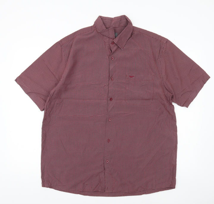Wolsey Men’s Red XL Check Short Sleeve Button-Up Shirt