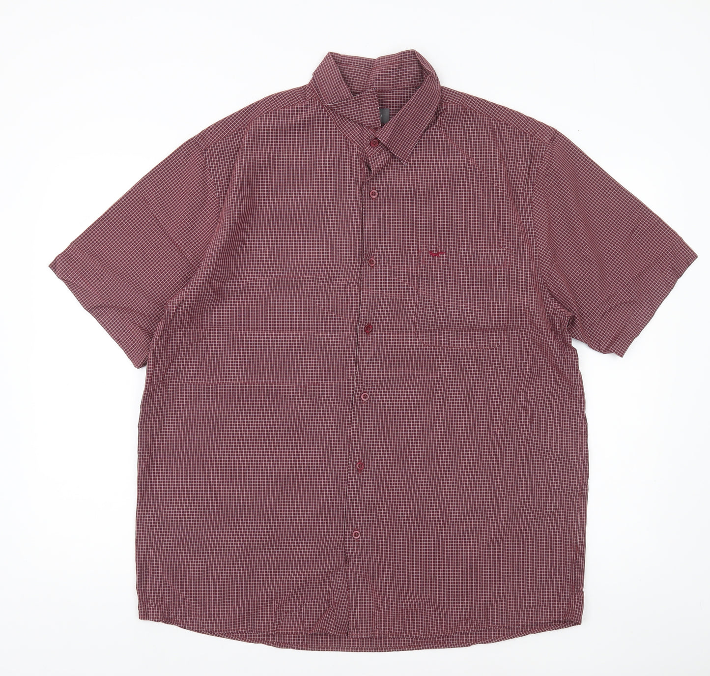 Wolsey Men’s Red XL Check Short Sleeve Button-Up Shirt