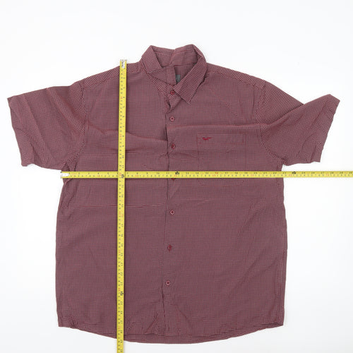 Wolsey Men’s Red XL Check Short Sleeve Button-Up Shirt