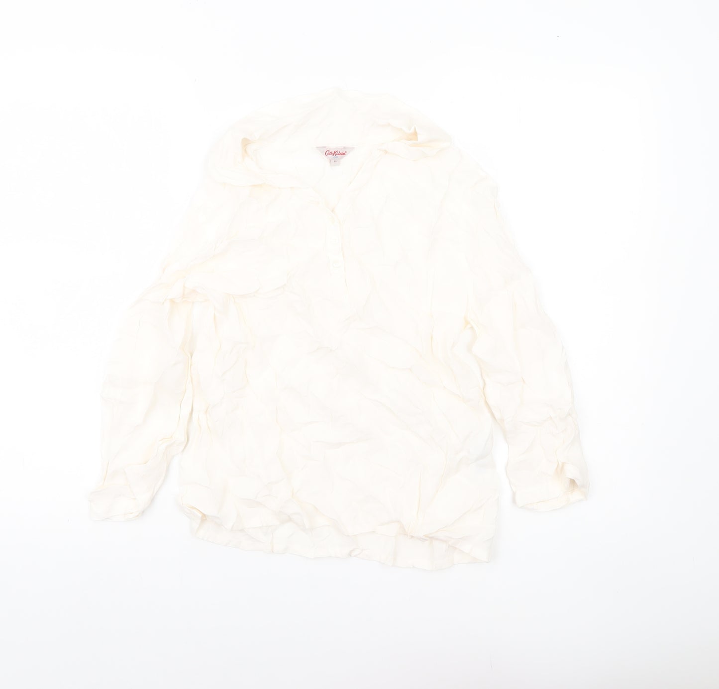 Cath Kidston Women’s Ivory Viscose Tunic Blouse Size 10 Long Sleeve