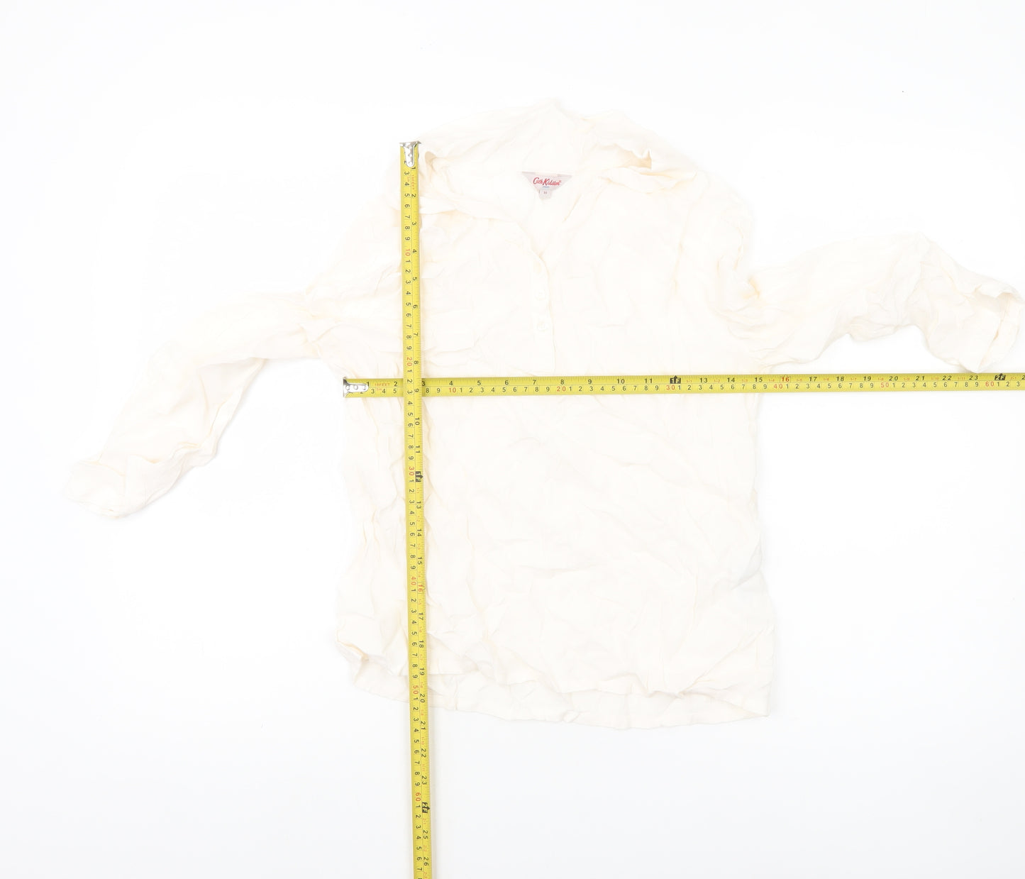 Cath Kidston Women’s Ivory Viscose Tunic Blouse Size 10 Long Sleeve