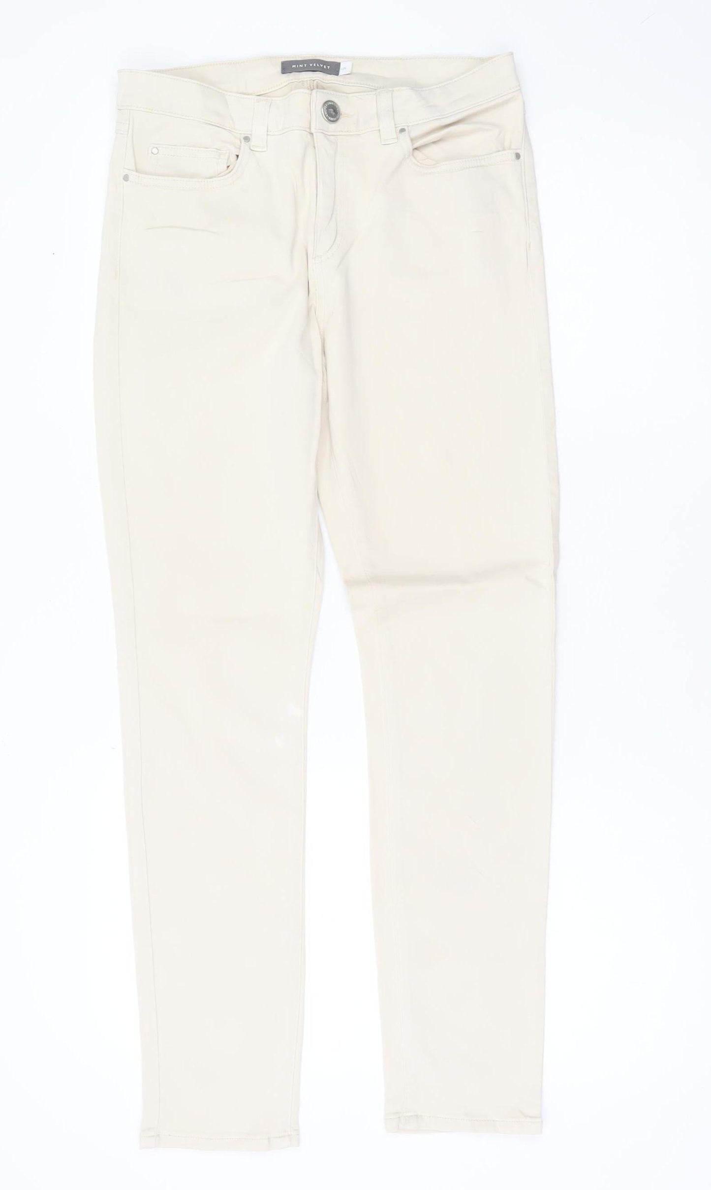 Mint Velvet Women’s Beige Slim Chino Trousers Size 12