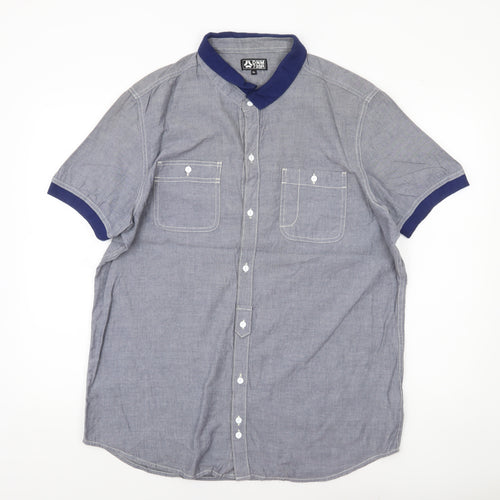 DNM 73SR Men’s Blue Chambray Cotton Short Sleeve Shirt XL