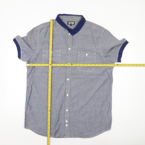 DNM 73SR Men’s Blue Chambray Cotton Short Sleeve Shirt XL