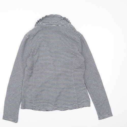 New Look Womens Blue Striped Jersey Blazer Jacket Size 12