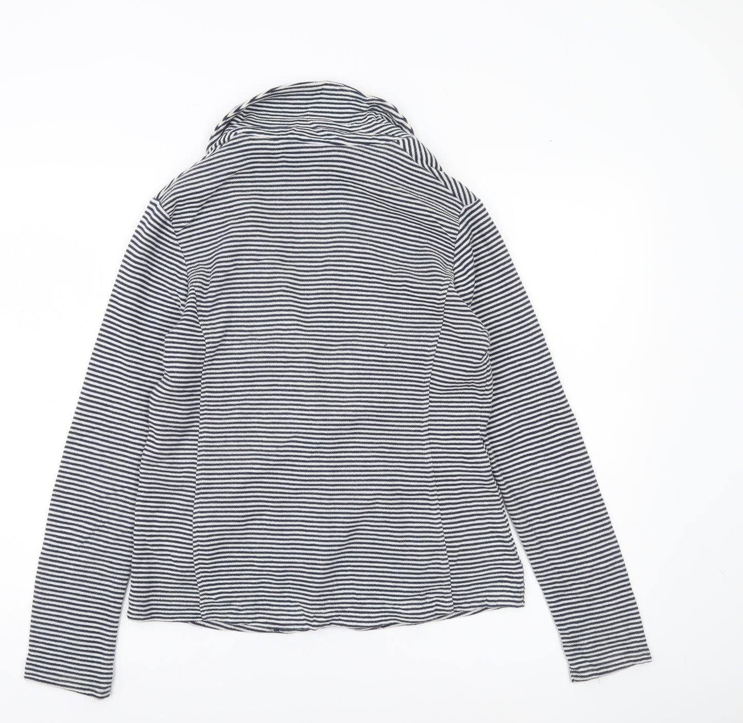 New Look Womens Blue Striped Jersey Blazer Jacket Size 12
