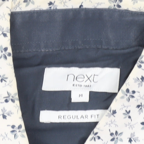 Next Men’s White Floral Print Regular Fit Cotton Shirt M 39-41"