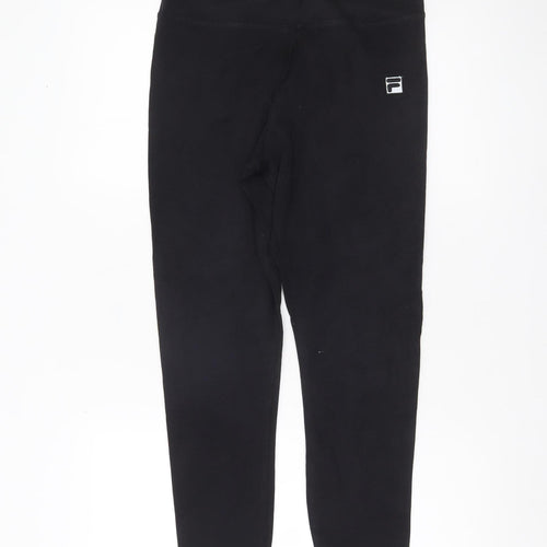Fila Women Black L Leggings Slim Fit Stretch Activewear