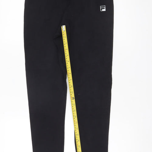 Fila Women Black L Leggings Slim Fit Stretch Activewear