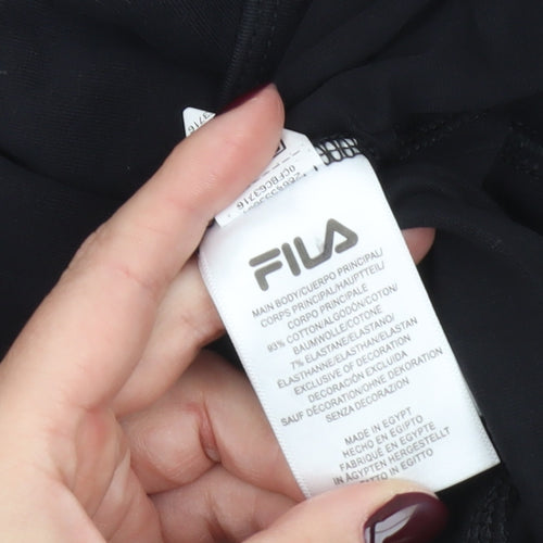 Fila Women Black L Leggings Slim Fit Stretch Activewear