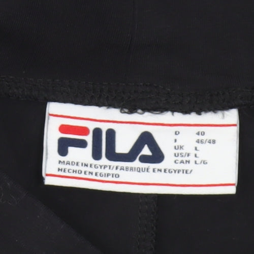 Fila Women Black L Leggings Slim Fit Stretch Activewear