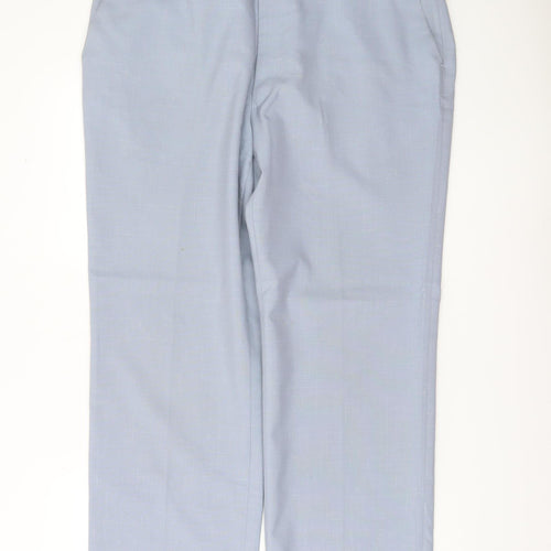 Marks and Spencer Mens Blue 40W 31L Dress Trousers Wool Blend