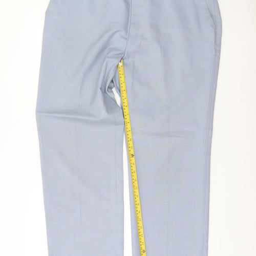Marks and Spencer Mens Blue 40W 31L Dress Trousers Wool Blend