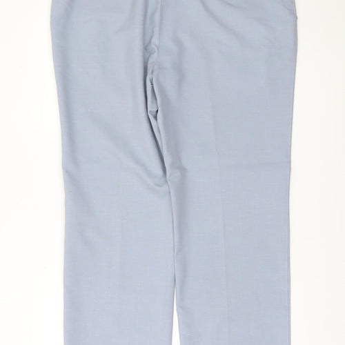 Marks and Spencer Mens Blue 40W 31L Dress Trousers Wool Blend