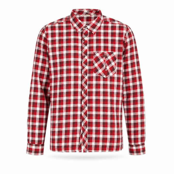 Regatta Men's Red Check Long Sleeve Button-Up Shirt Size M Cotton