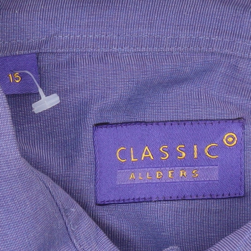 Allders Men’s Purple Cotton Classic Fit Long Sleeve Button-Up Shirt Size 15