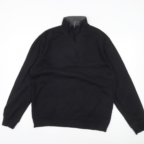Van Heusen Men’s Black M 1/4 Zip High Neck Sweatshirt