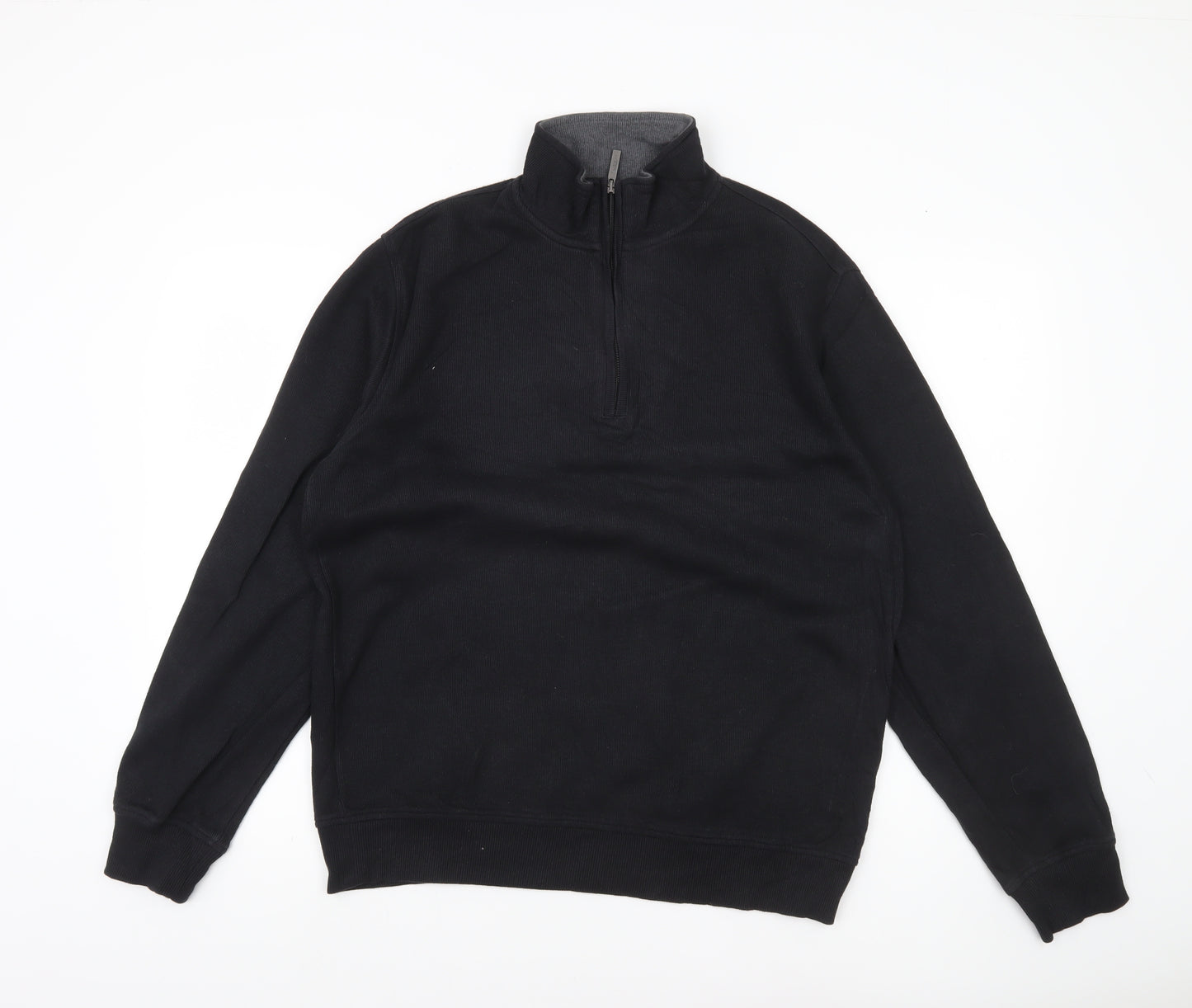 Van Heusen Men’s Black M 1/4 Zip High Neck Sweatshirt