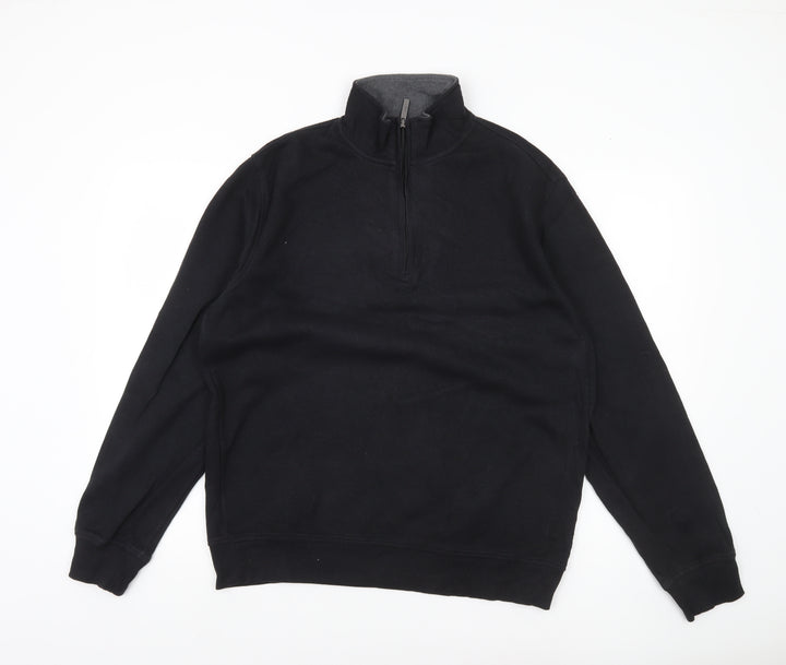 Van Heusen Men’s Black M 1/4 Zip High Neck Sweatshirt