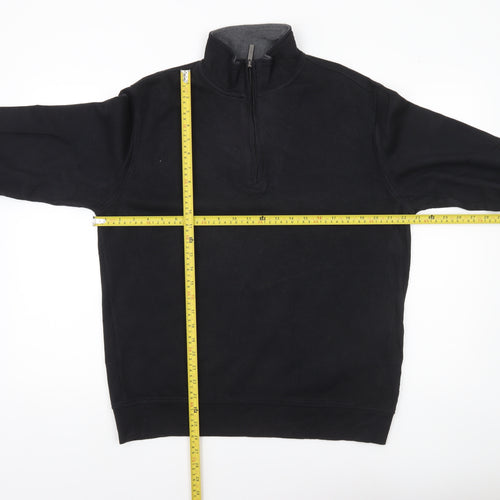 Van Heusen Men’s Black M 1/4 Zip High Neck Sweatshirt