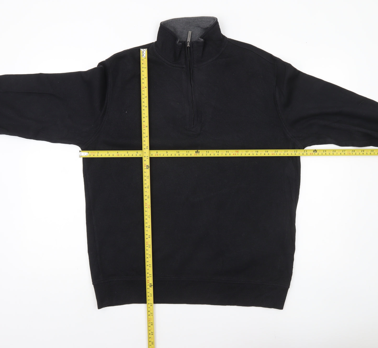 Van Heusen Men’s Black M 1/4 Zip High Neck Sweatshirt