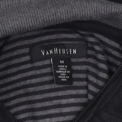 Van Heusen Men’s Black M 1/4 Zip High Neck Sweatshirt