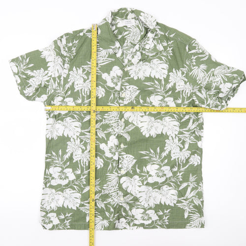 Next Men’s Green Floral Slim Fit Hawaiian Shirt L 42-44"