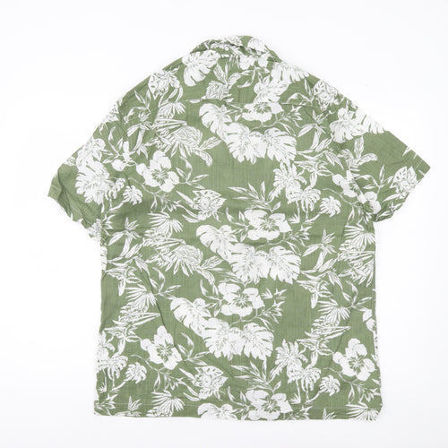 Next Men’s Green Floral Slim Fit Hawaiian Shirt L 42-44"