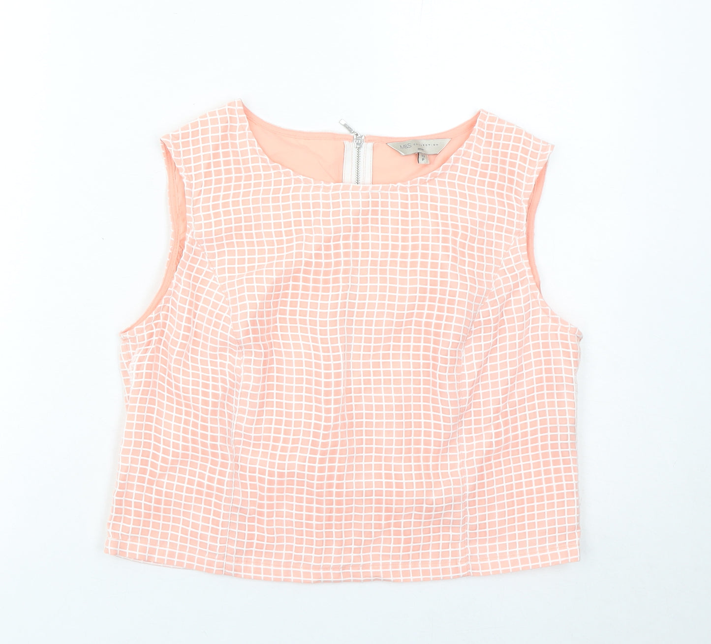 Marks and Spencer Womens Pink Petite Blouse UK 10 Sleeveless