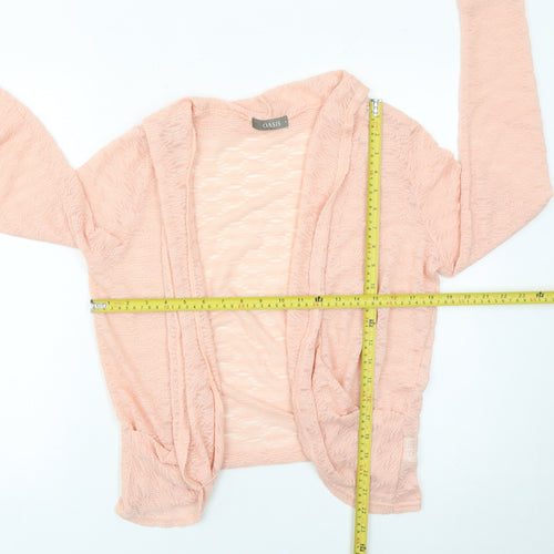 Oasis Womens Pink M Open Knit Lightweight Cardigan Long Sleeve