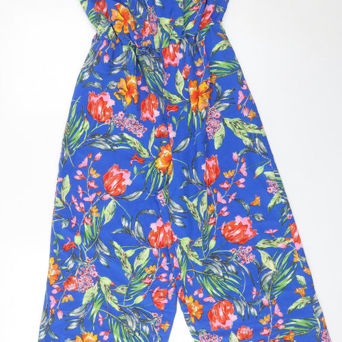 Primark Women’s Multicoloured Floral Strapless Wide-Leg Jumpsuit Size 10