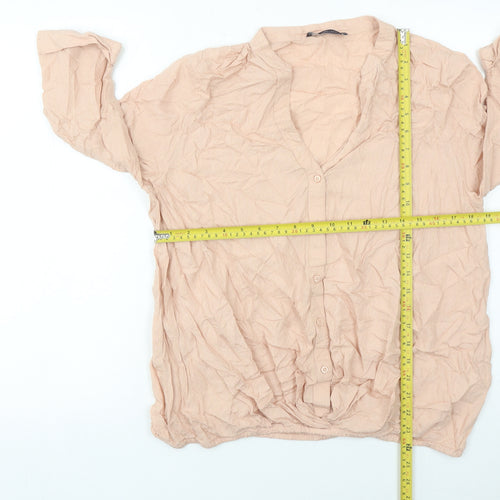 Marks and Spencer Women’s Beige Size 12 Tunic Button-Up Blouse